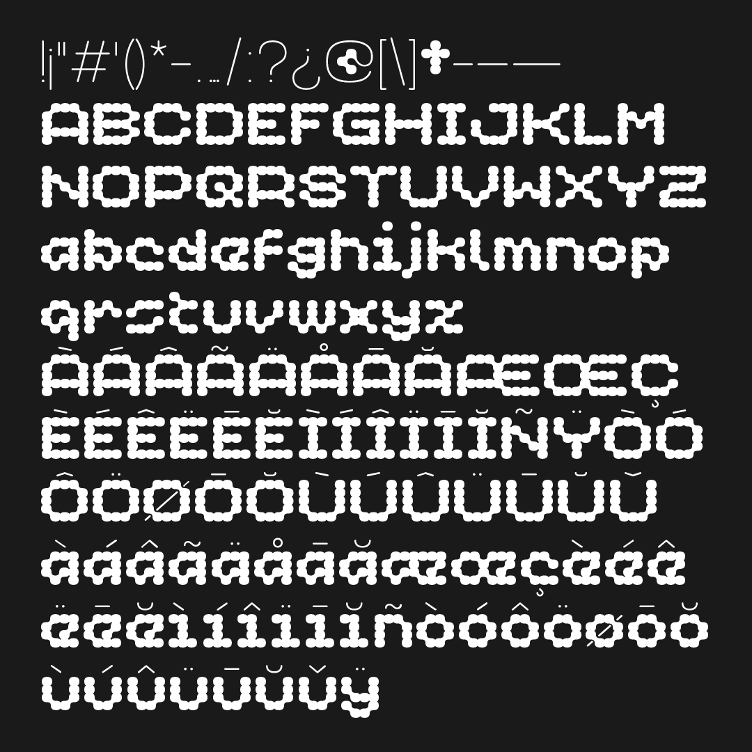 Zoyg font character set.
